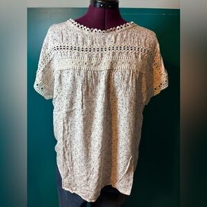 Perch Elegant Lace Trim Women's Blouse Plus Size